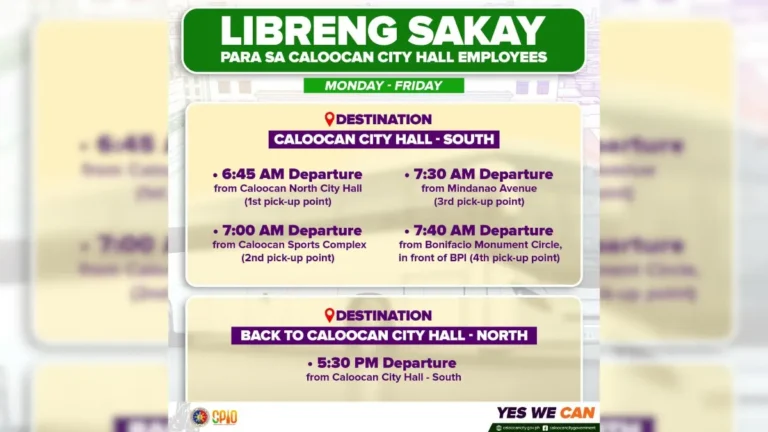 Caloocan City Launches Free Shuttle Service for Employees