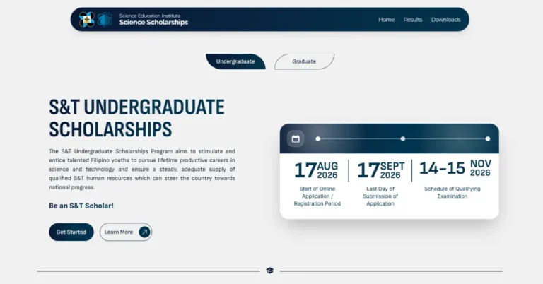 DOST SEI Undergraduate Scholarship 2027